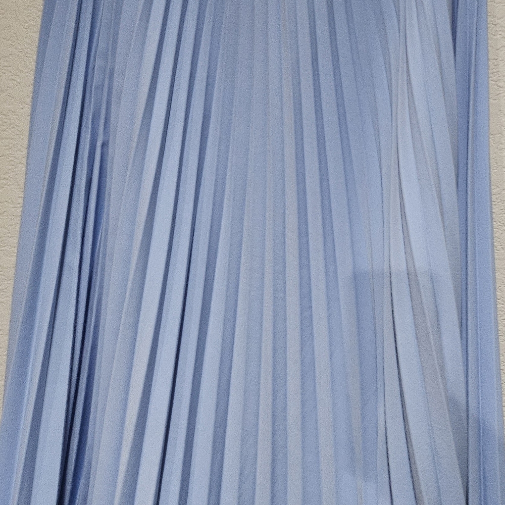 Elegant Blue Pleated Skirt